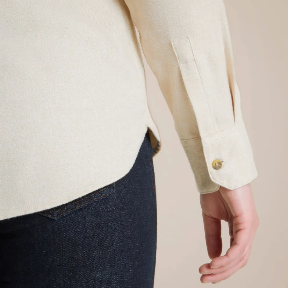 Dornoch Long Sleeved Shirt | Light Raffia Marl