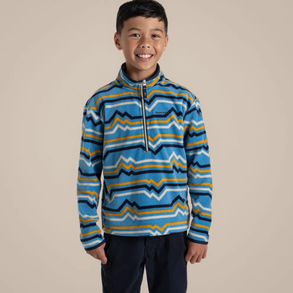 Kid's Bachas Half Zip Fleece | Bright Sky Print