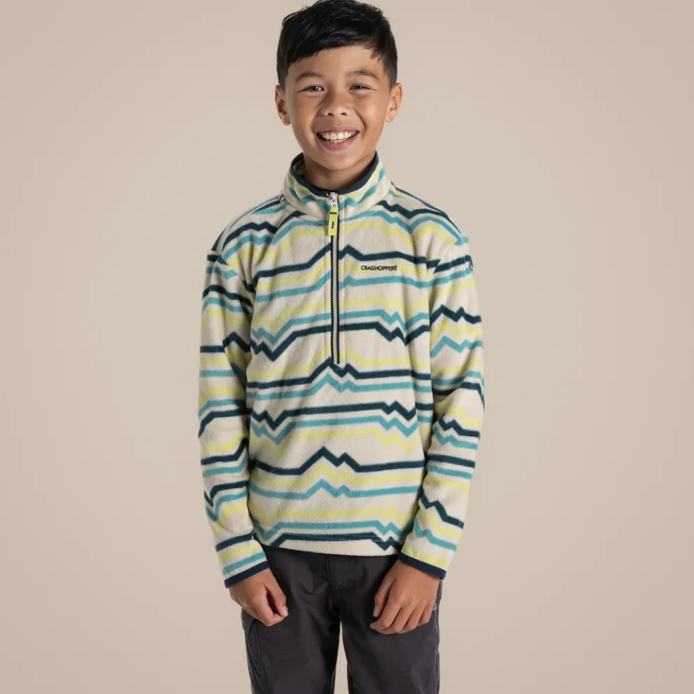 Kid's Bachas Half Zip Fleece | Key Lime Print
