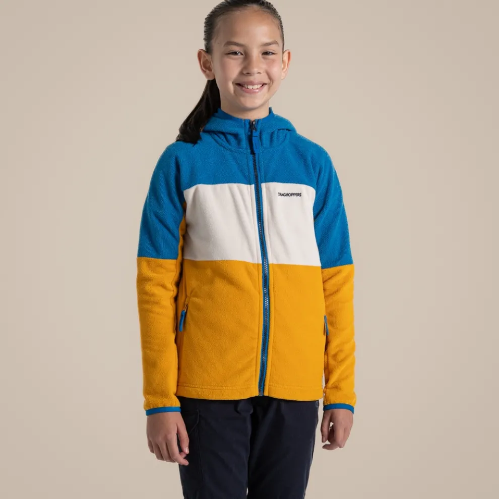 Kid's Bindloe Hooded Fleece Jacket | Howlite Blue / Warbler Yellow