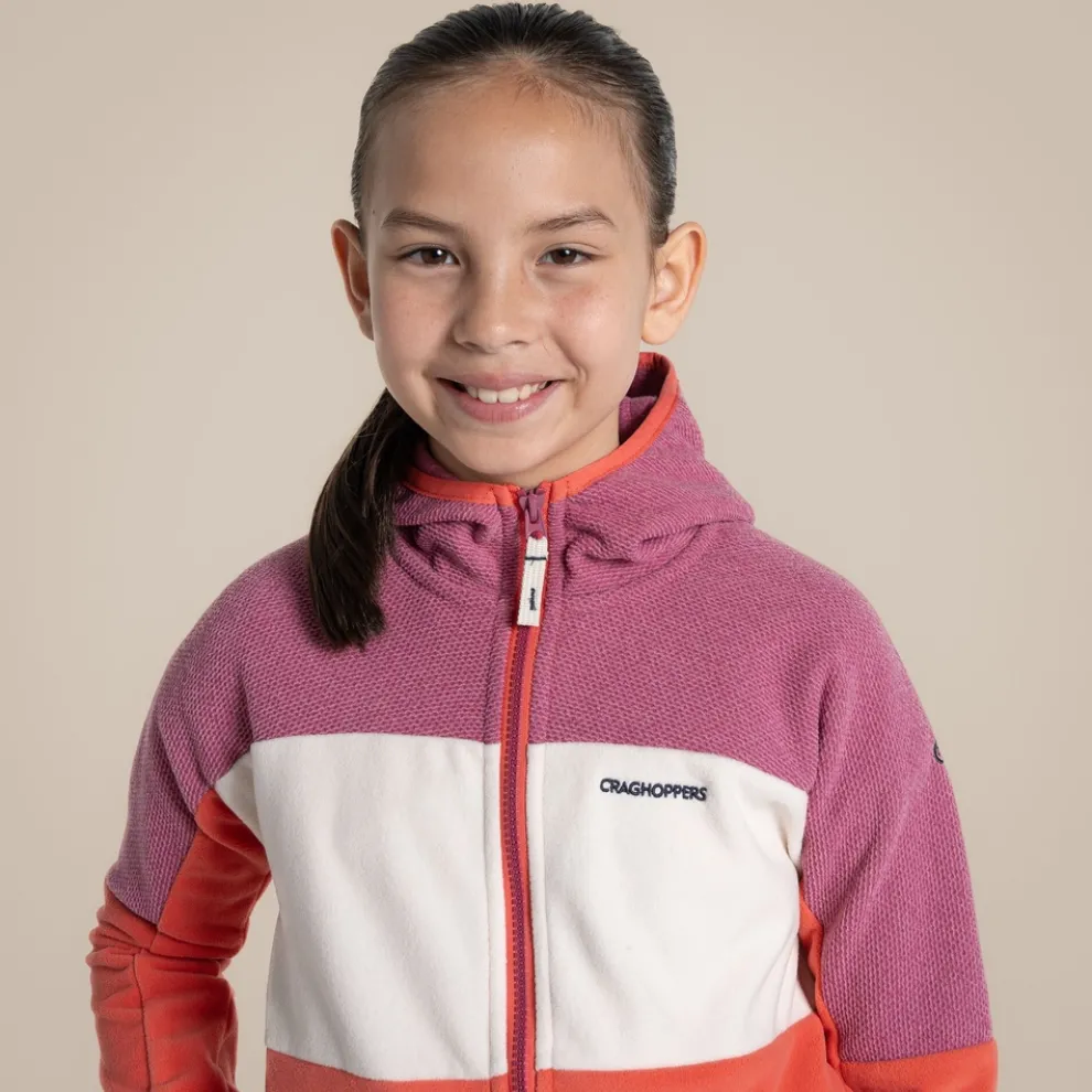 Kid's Bindloe Hooded Fleece Jacket | Dusky Hibiscus / Deep Coral