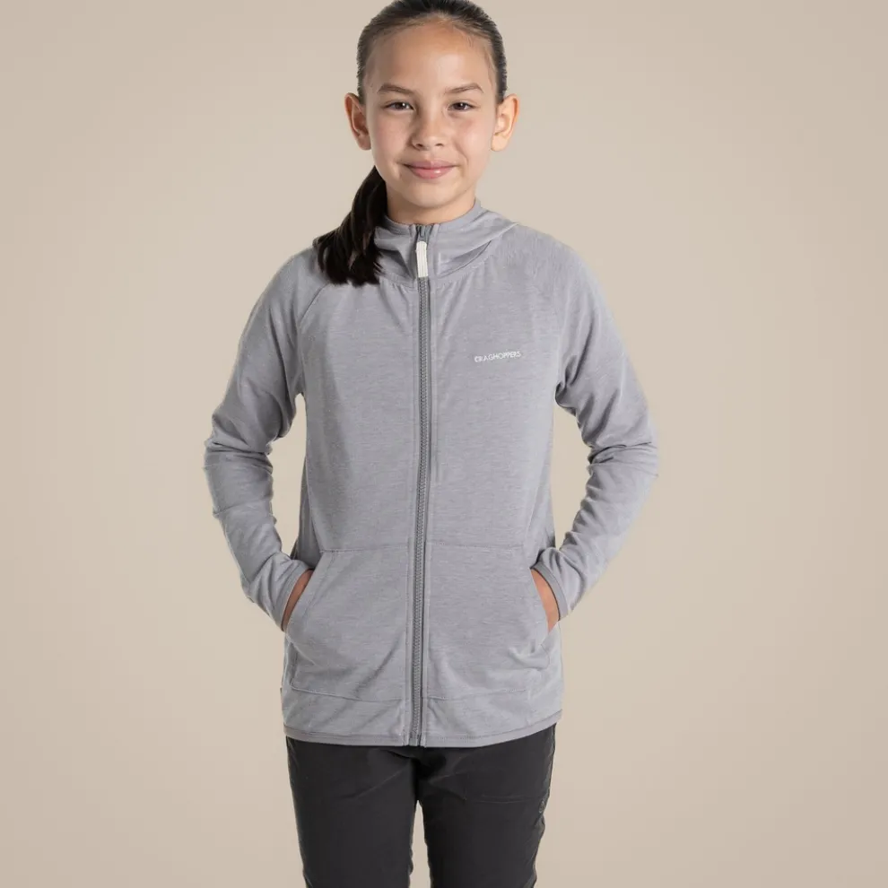 Kids' Nosilife Frey Hooded Jacket | Soft Grey Marl