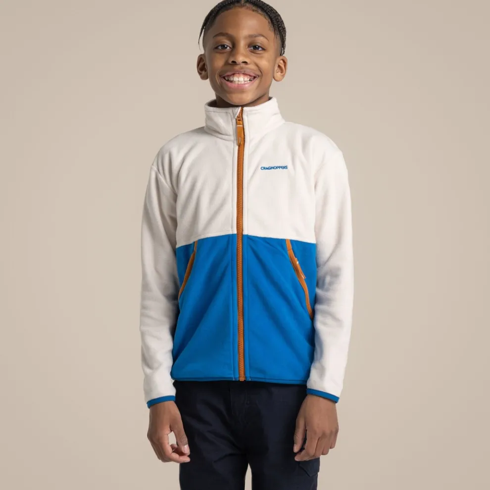 Kid's Valo Jacket | Ecru / Titan Blue