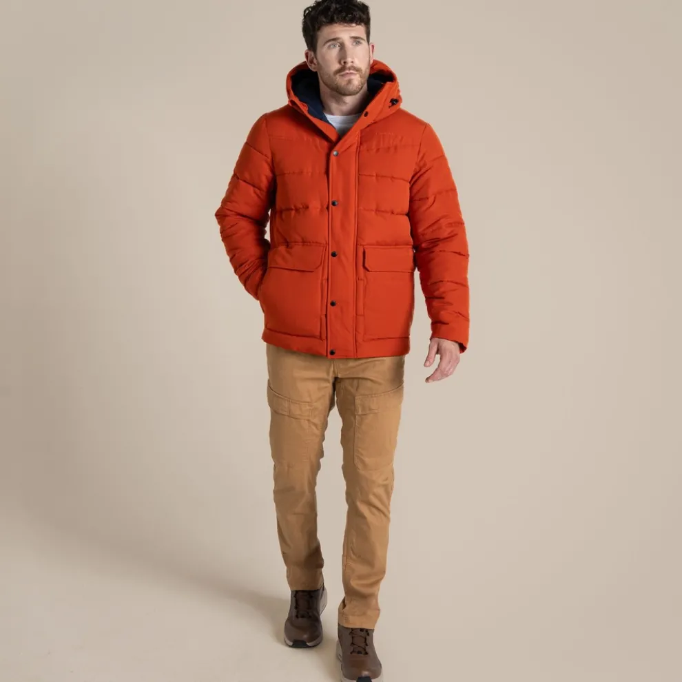 Men's Aaron Downlike Hooded Jacket | Carnelian Orange