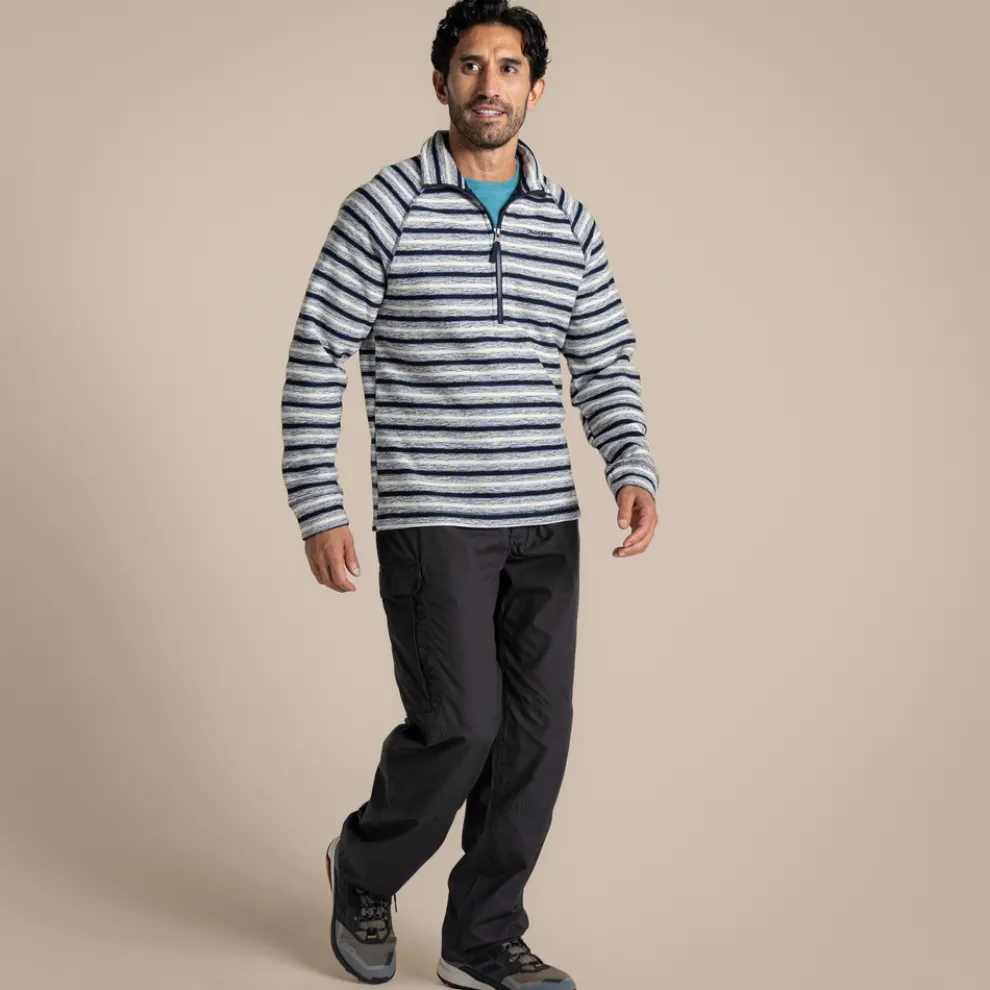 Men's Bonan Half Zip Fleece | Blue Navy Stripe