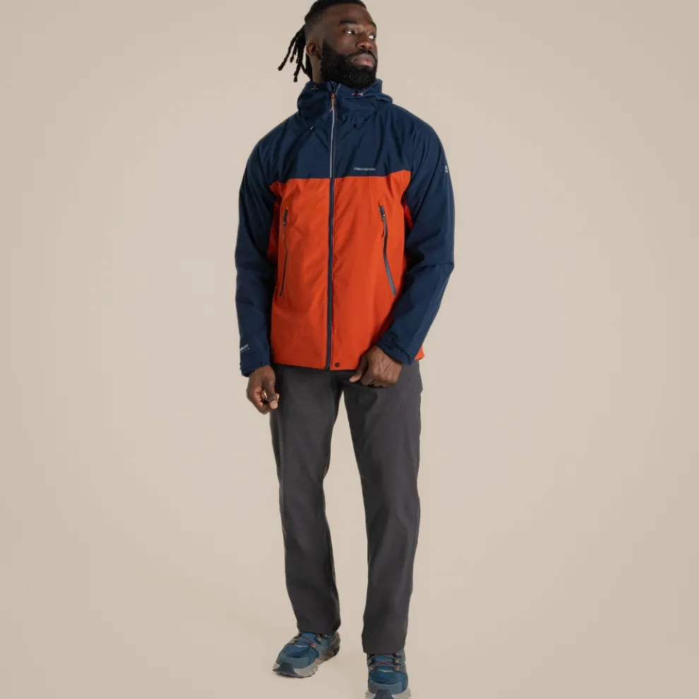Men's Diggory Stretch Waterproof Jacket | Blue Navy / Carnelian Orange
