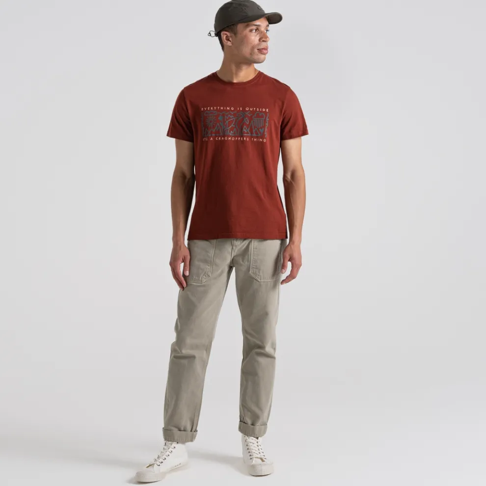 Men's Lucent Short Sleeved T-Shirt | Sienna Red Outside