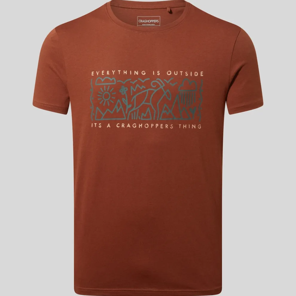 Men's Lucent Short Sleeved T-Shirt | Sienna Red Outside