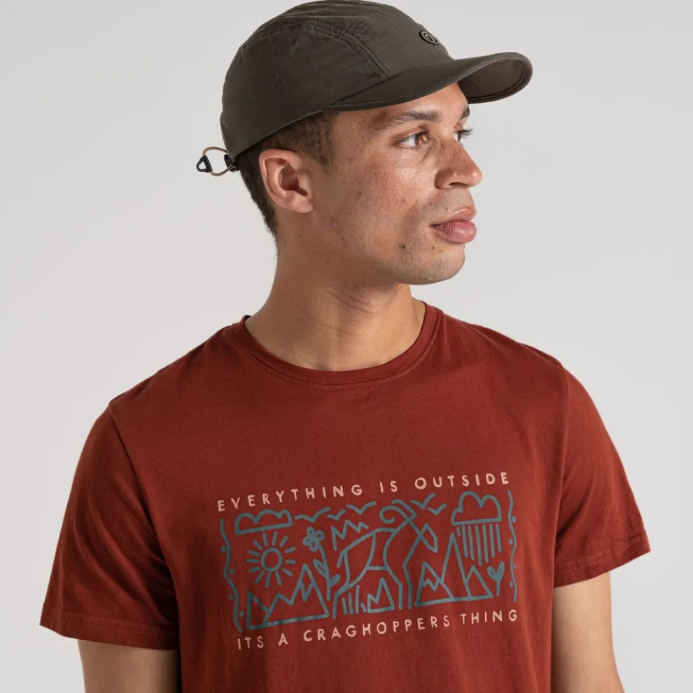 Men's Lucent Short Sleeved T-Shirt | Sienna Red Outside