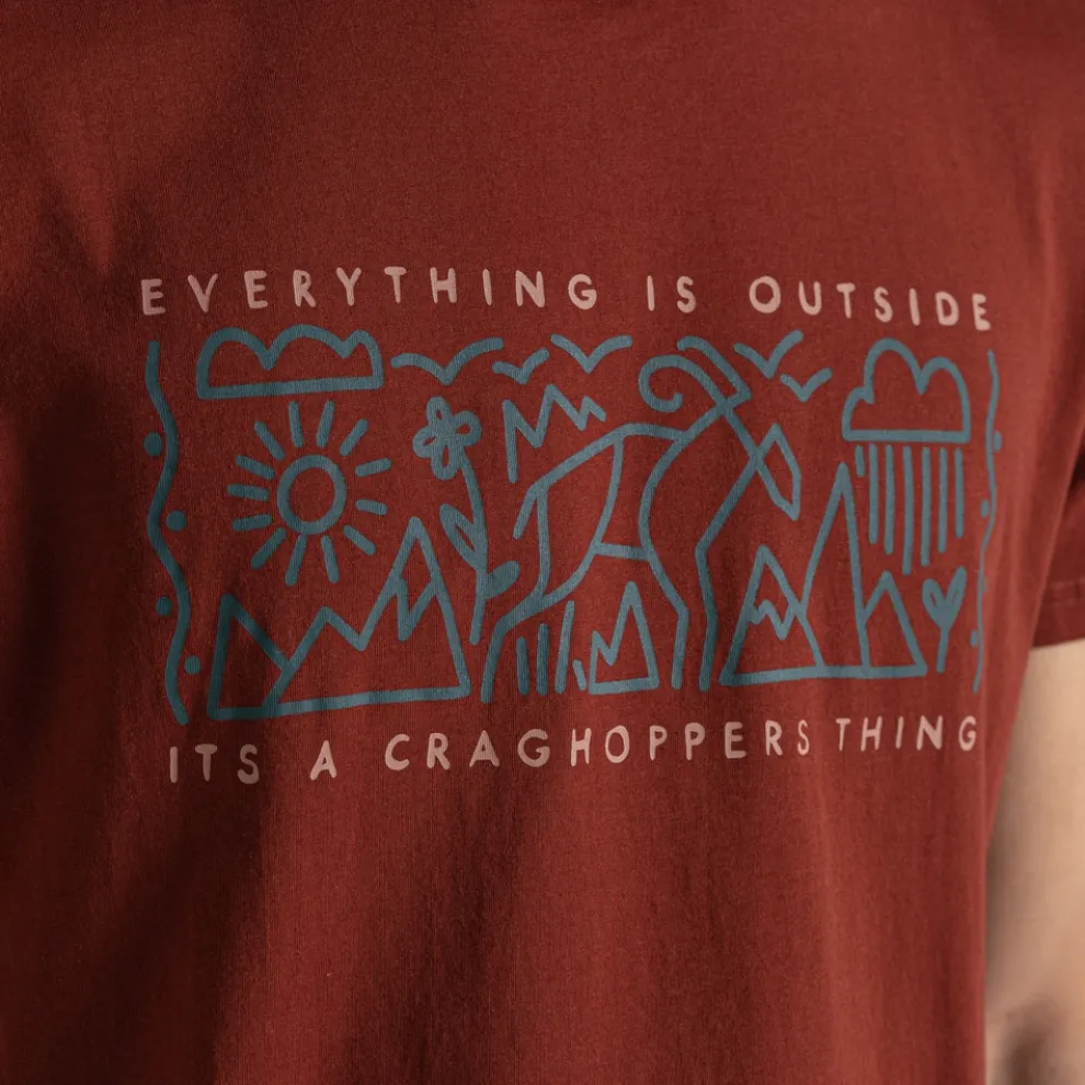 Men's Lucent Short Sleeved T-Shirt | Sienna Red Outside