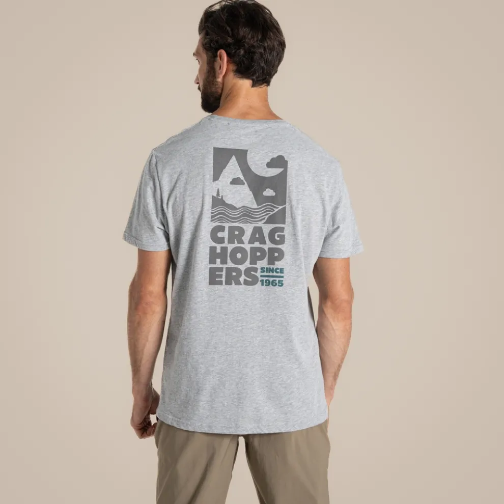 Men's Lucent Short Sleeved T-Shirt | Soft Grey Marl Landscape