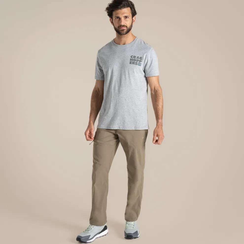 Men's Lucent Short Sleeved T-Shirt | Soft Grey Marl Landscape