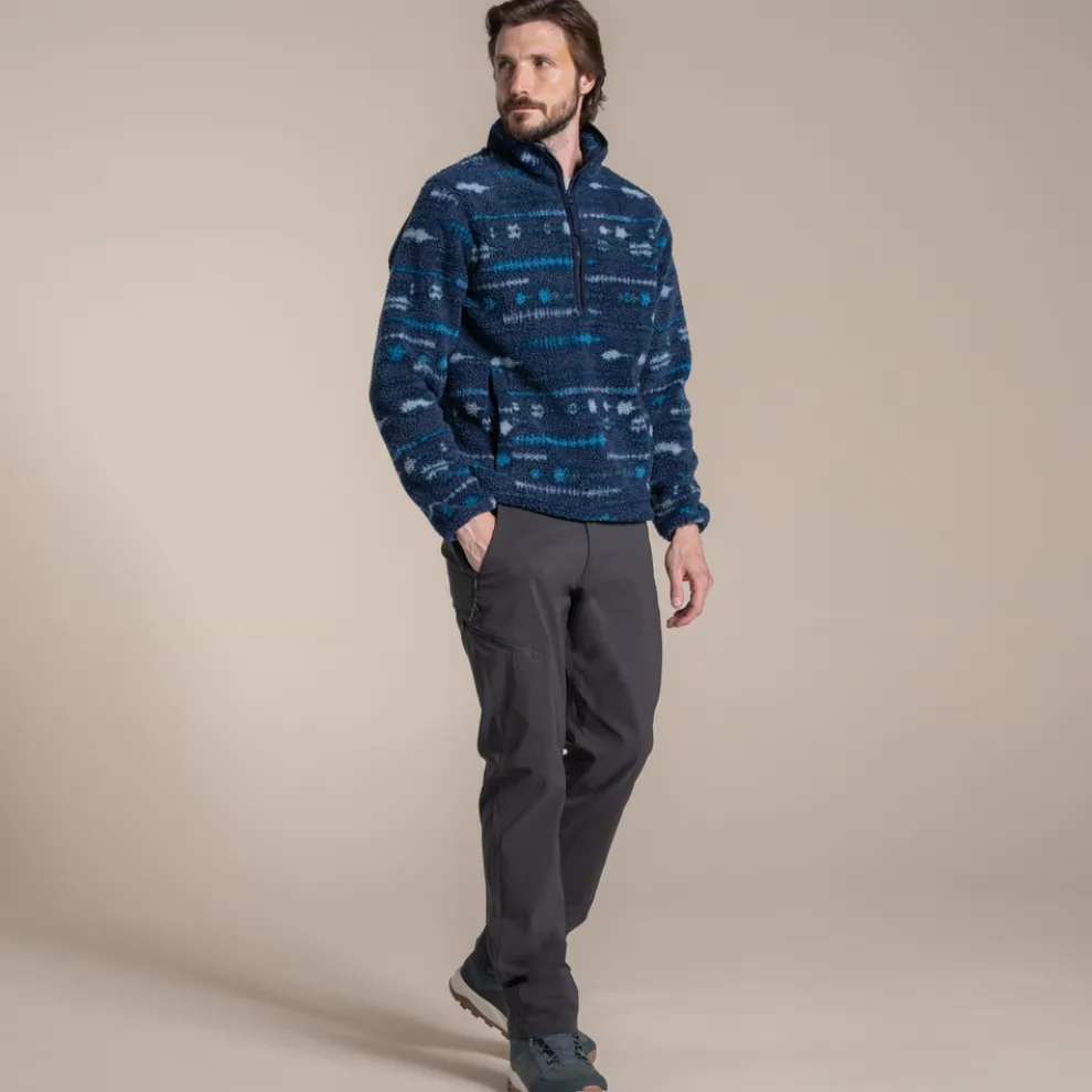 Men's National Trust Rawthey Half Zip Fleece | Blue Navy Print
