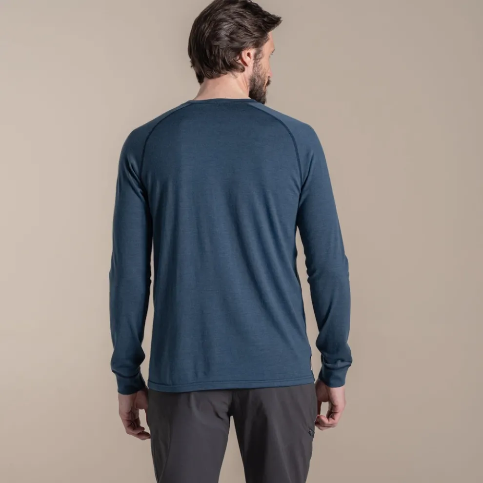 Men's National Trust Yewdale Long Sleeved Top | Blue Stone