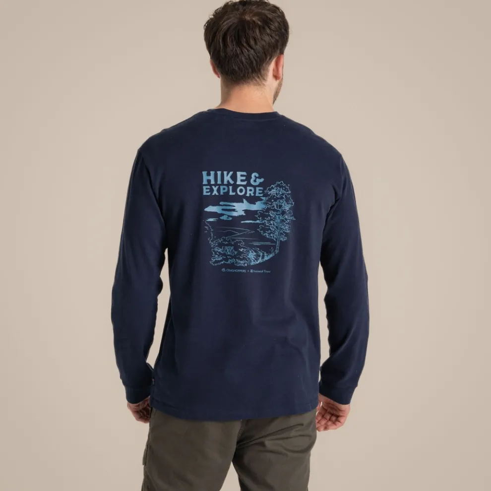 Men's National Trust Limestone Long Sleeved Top | Blue Navy