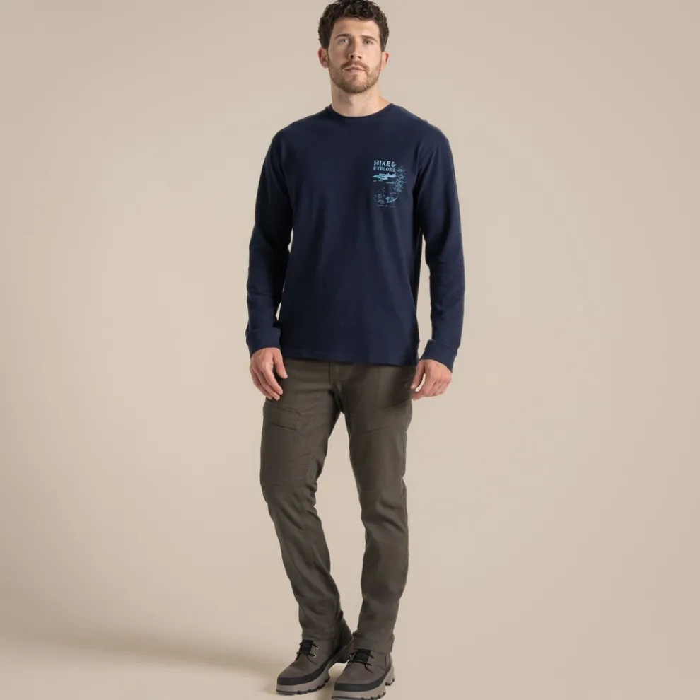 Men's National Trust Limestone Long Sleeved Top | Blue Navy