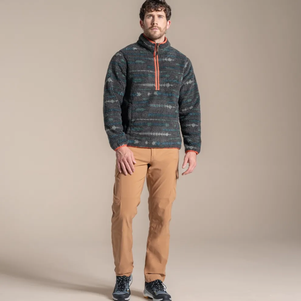 Men's National Trust Rawthey Half Zip Fleece | Woodland Green Print