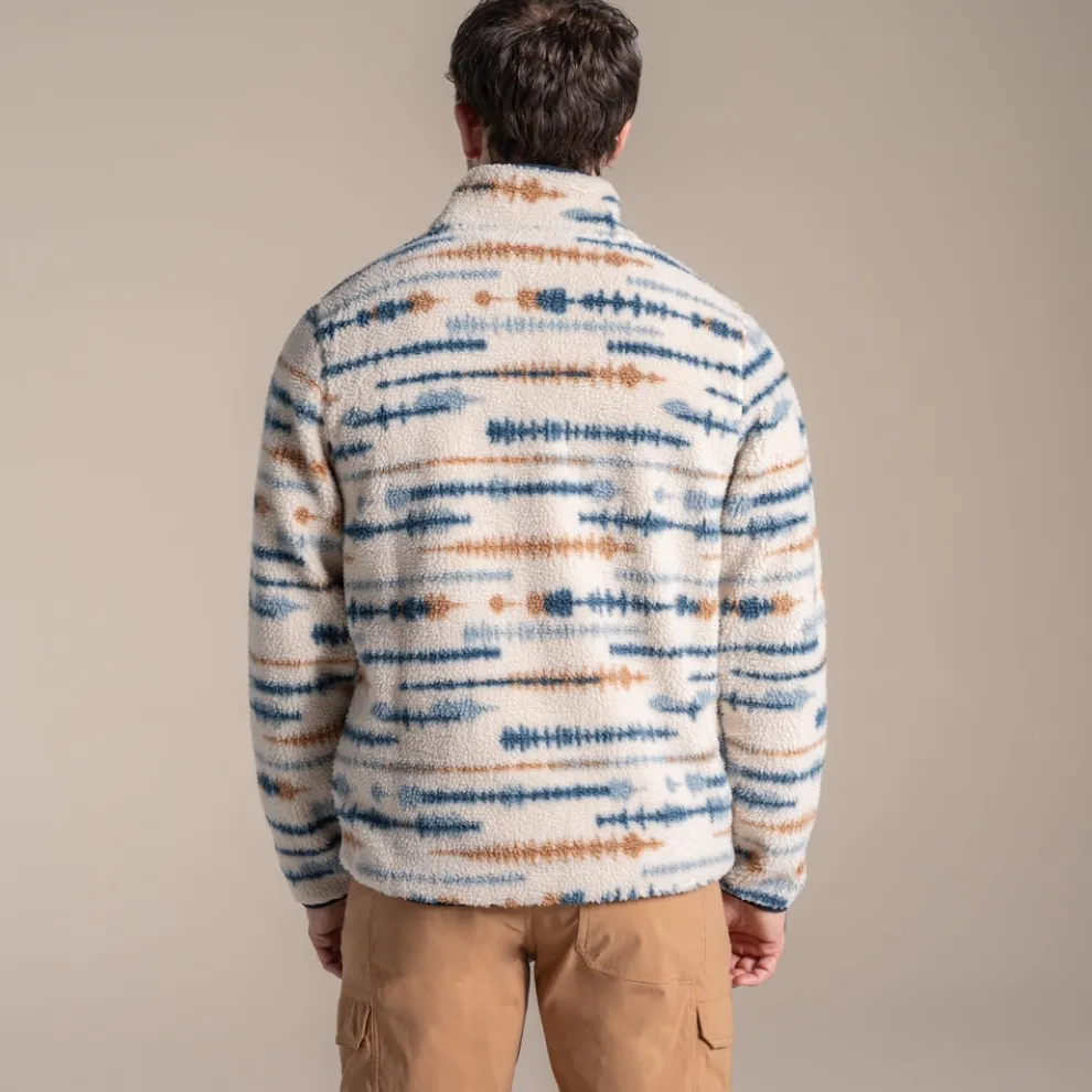 Men's National Trust Rawthey Half Zip Fleece | Ecru Print