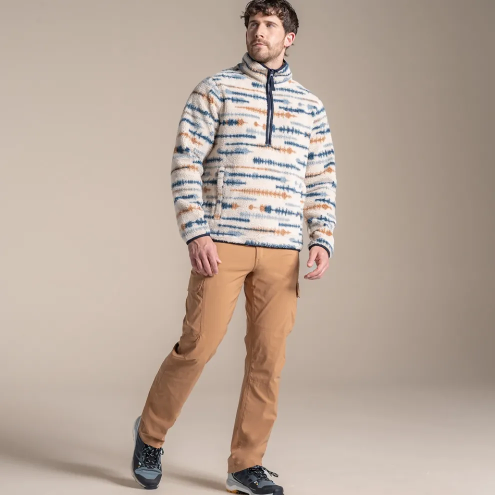 Men's National Trust Rawthey Half Zip Fleece | Ecru Print