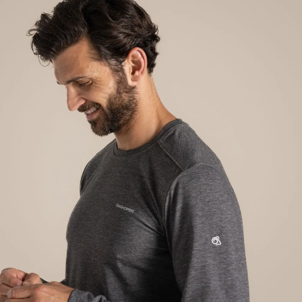 Men's Nosilife Abel Long Sleeved T-Shirt | Black Pepper Marl