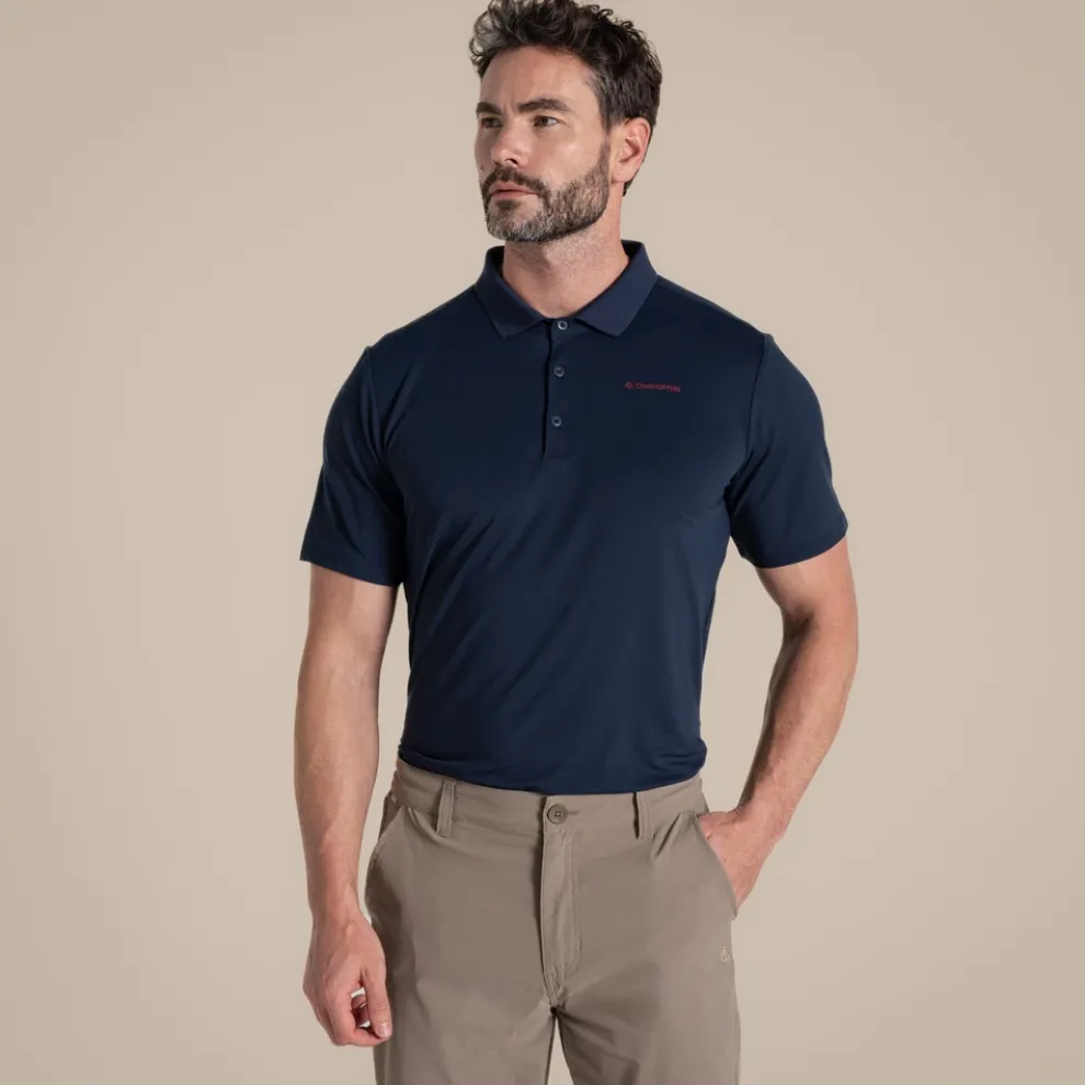 Men's NosiLife Bramshaw Golf Short Sleeved Polo Top | Blue Navy