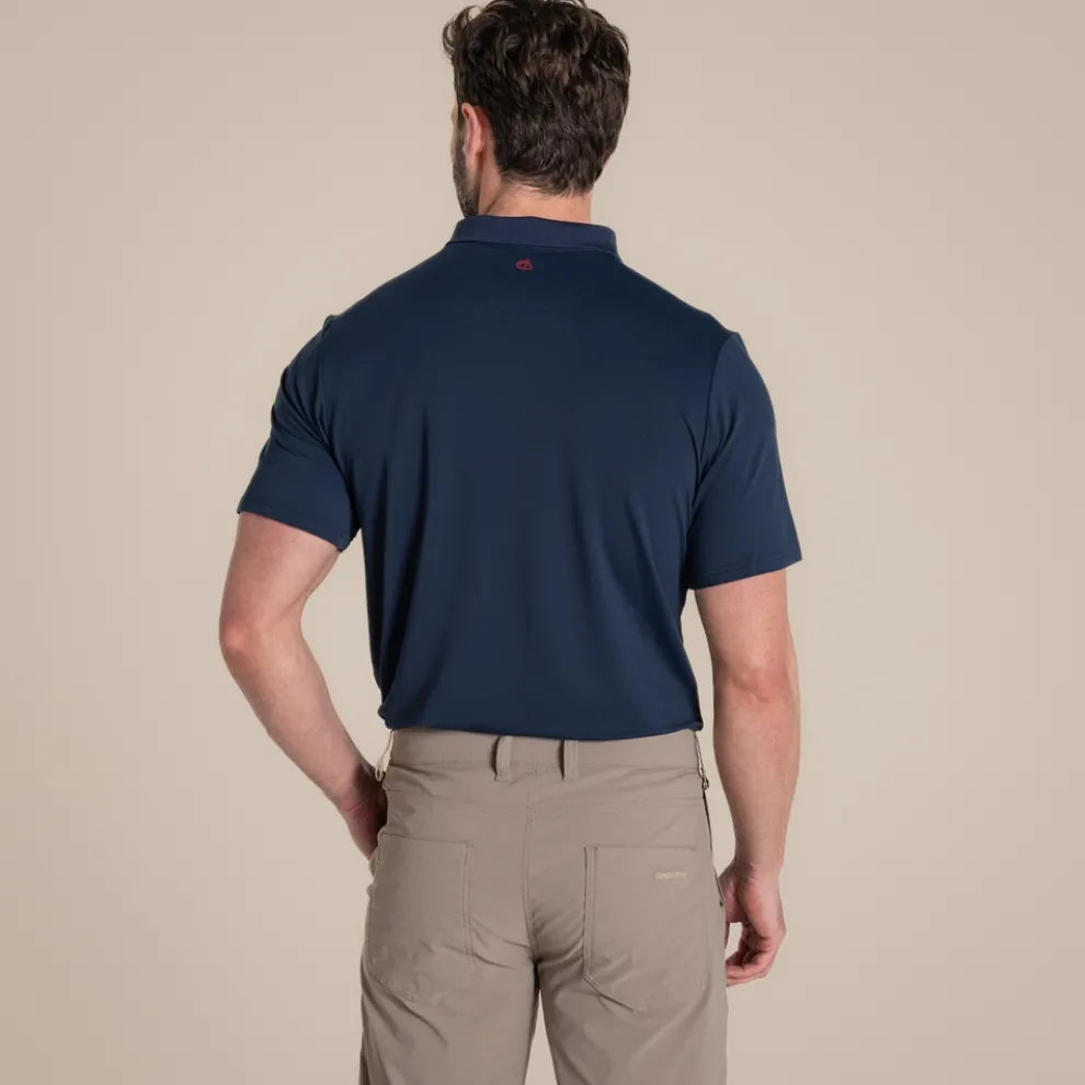 Men's NosiLife Bramshaw Golf Short Sleeved Polo Top | Blue Navy