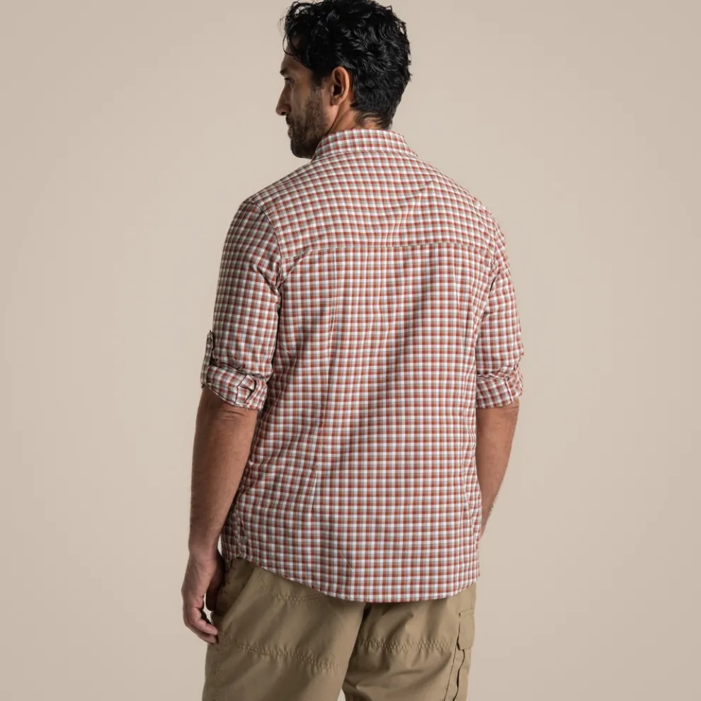 Men's NosiLife Nuoro Check Long Sleeved Shirt | Red Beach Check