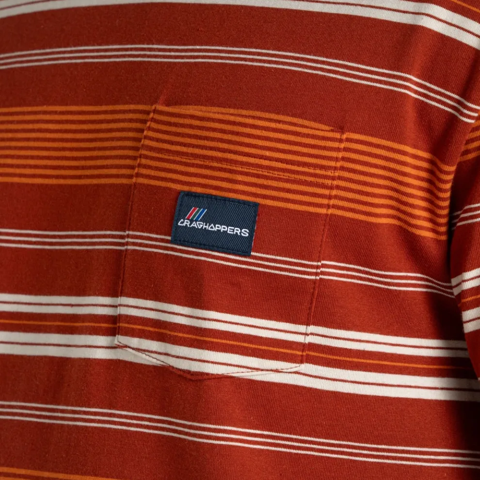 Men's Pointer Short Sleeved T-Shirt | Red Beach Stripe