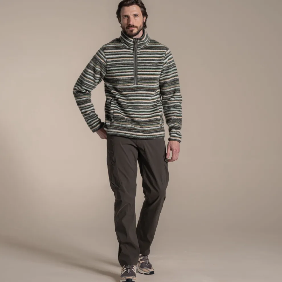 Men's Tatton II Half Zip Fleece | Woodland Green Print