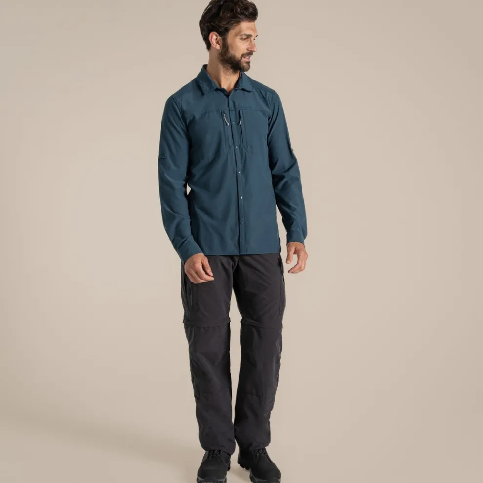 NosiLife Pro Long Sleeved Shirt V | Blue Stone