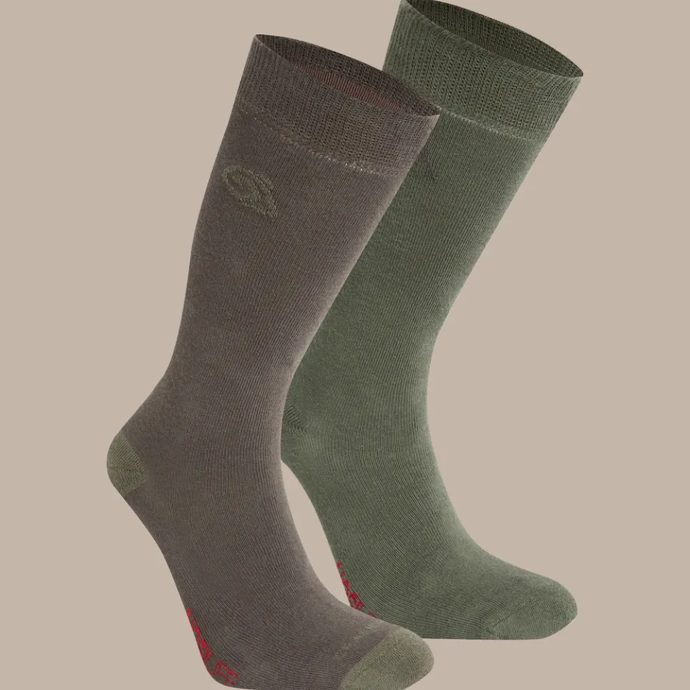 NosiLife Travel Twin Pack Socks | Woodland Green / Wild Olive