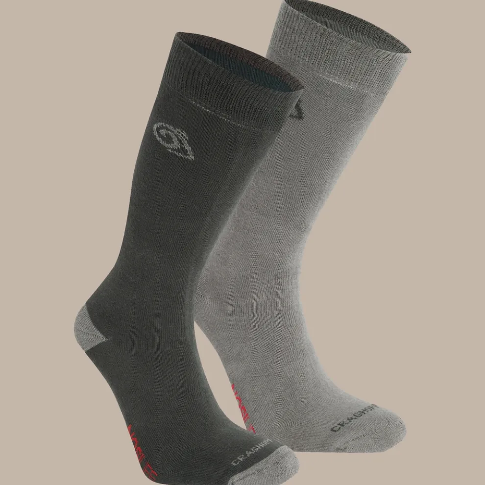 NosiLife Travel Twin Pack Socks | Black Pepper / Mid Grey