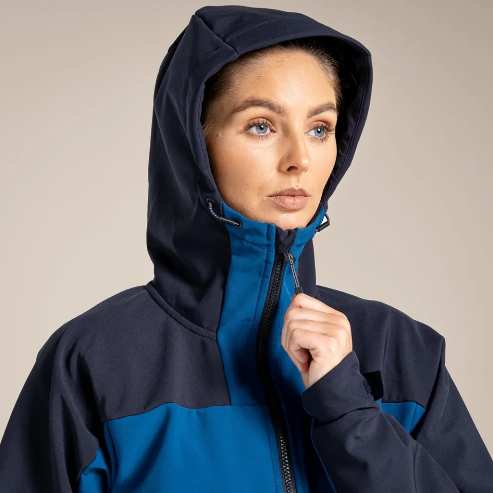 Unisex Expert Active Hooded Softshell Jacket | Poseidon Blue / Dark Navy