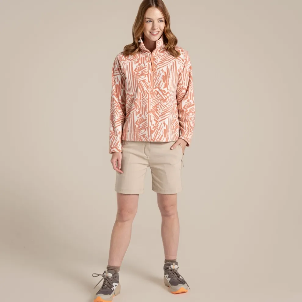 Women's Annjela Half Zip Fleece | Clay Print