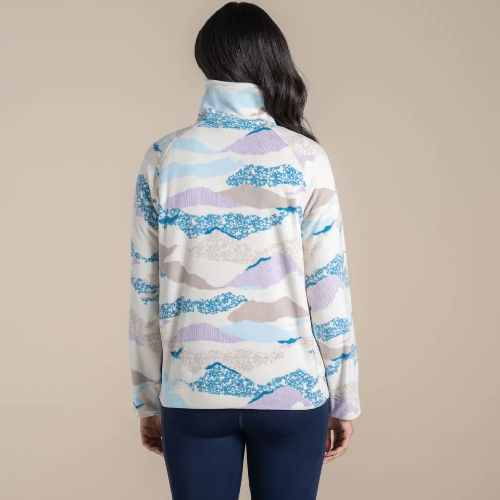 Women's Annjela Half Zip Fleece | Ecru Print