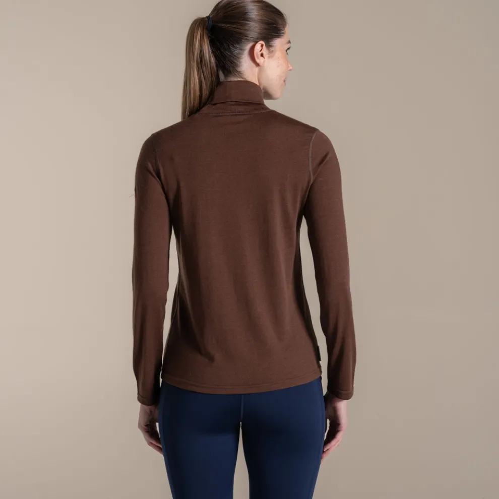 Women's Charadrion Merino Long Sleeved Top | Dark Truffle