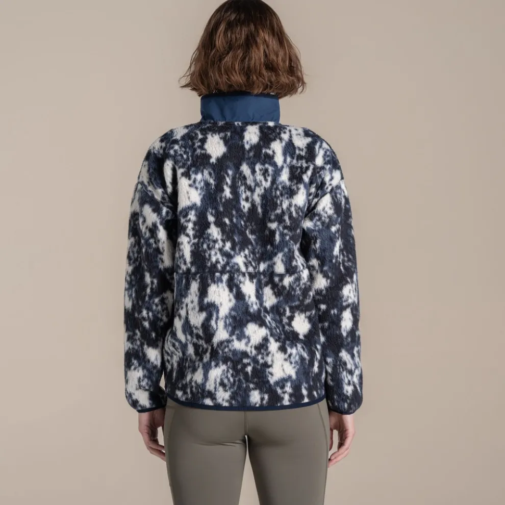 Women's Dante Full Zip Fleece | Dark Sapphire Print