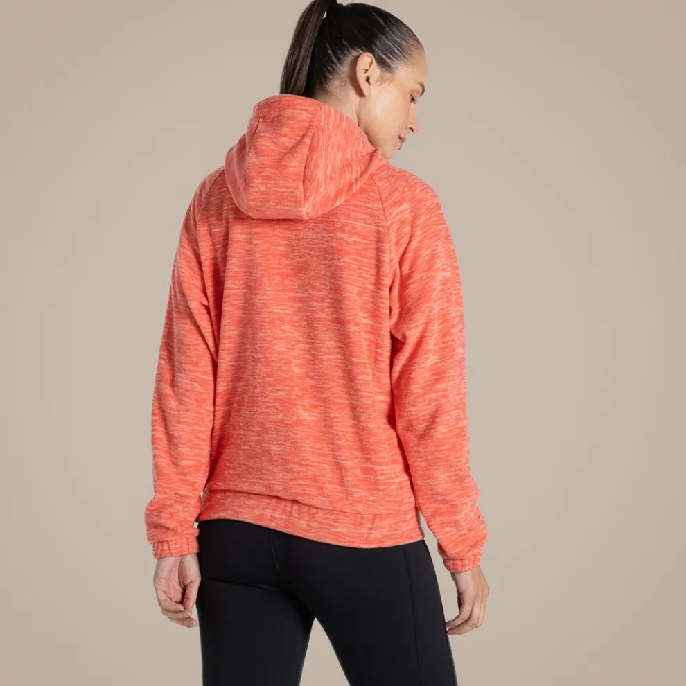 Women's Esk Hooded Half Zip Fleece | Deep Coral