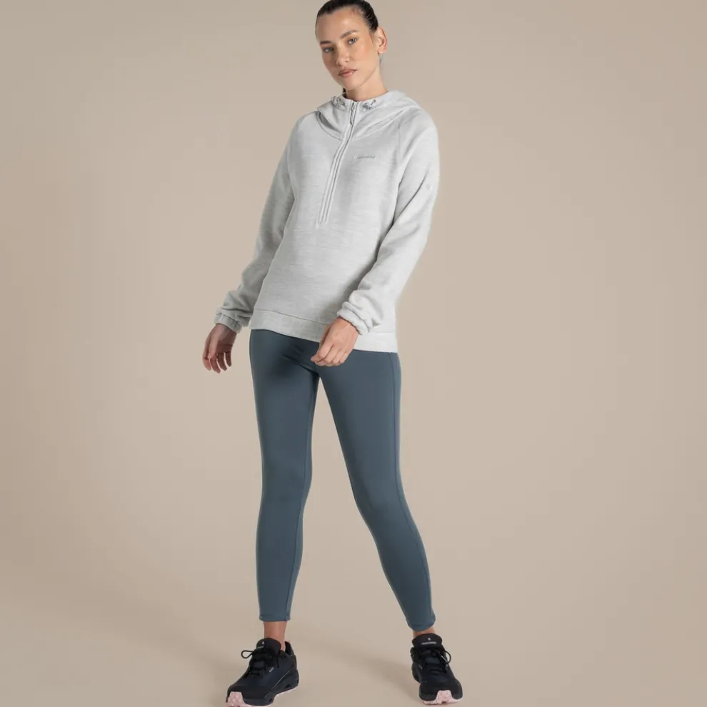 Women's Esk Hooded Half Zip Fleece | Lunar Grey