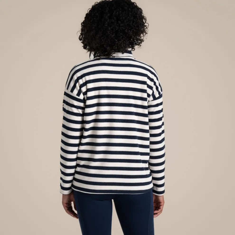 Women's Jordi Overhead Fleece | Blue Navy Stripe