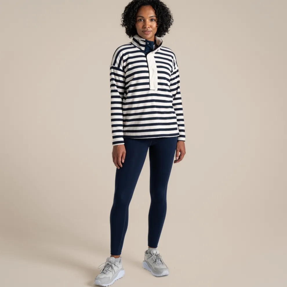 Women's Jordi Overhead Fleece | Blue Navy Stripe