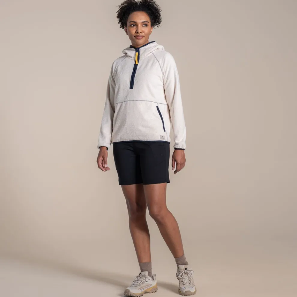 Women's Laia Hooded Half Zip Fleece | Ecru