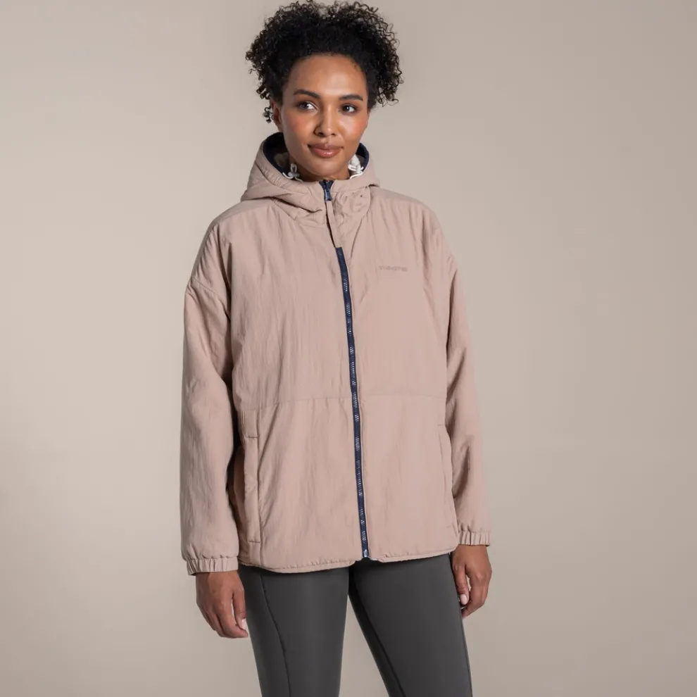 Women's Longlands Reversible Hooded Jacket | Ecru / Warm Beige