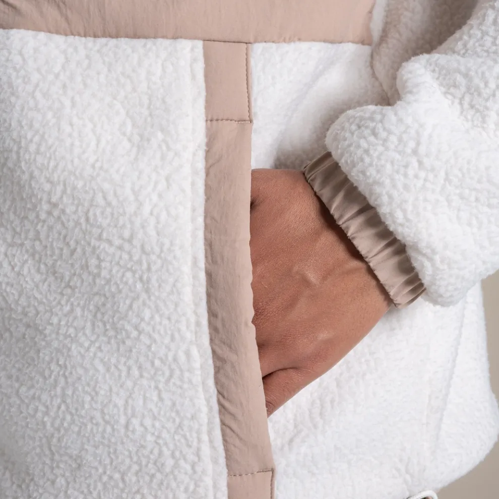 Women's Longlands Reversible Hooded Jacket | Ecru / Warm Beige