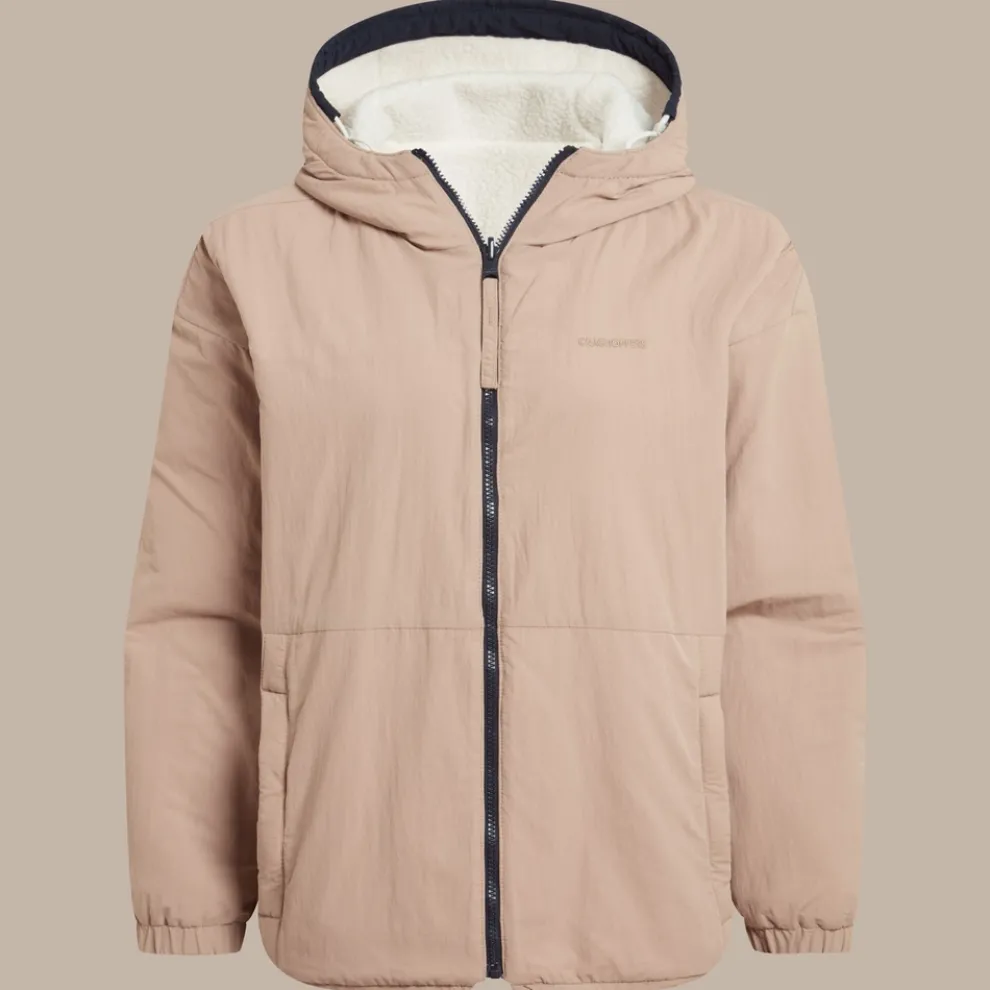 Women's Longlands Reversible Hooded Jacket | Ecru / Warm Beige