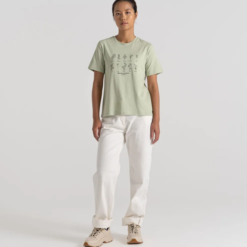 Women's Malibo Short Sleeved T-Shirt | Bud Green Bloom