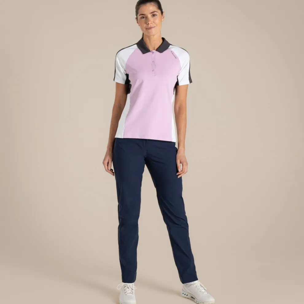 Women's NosiLife Hazelmere Golf Short Sleeved Polo Top | Orchid / White