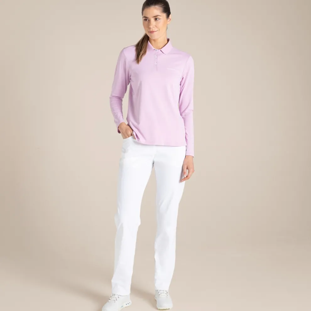 Women's NosiLife Thornbury Golf Long Sleeved Polo Top | Orchid