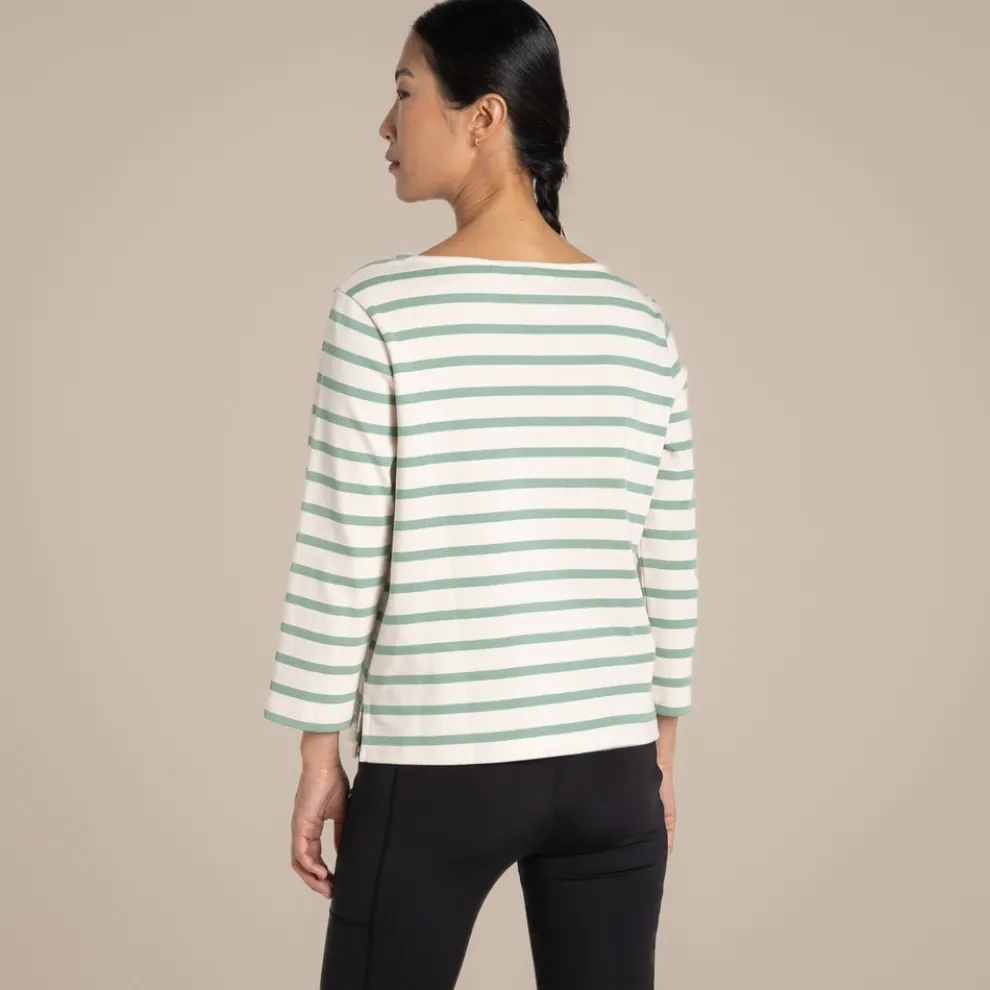 Women's Painne Long Sleeve Top | Pale Pistachio Stripe