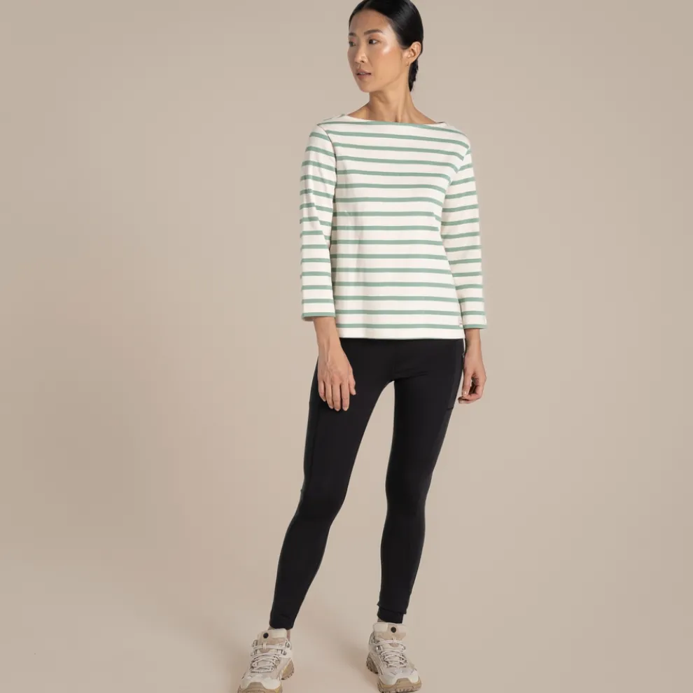 Women's Painne Long Sleeve Top | Pale Pistachio Stripe